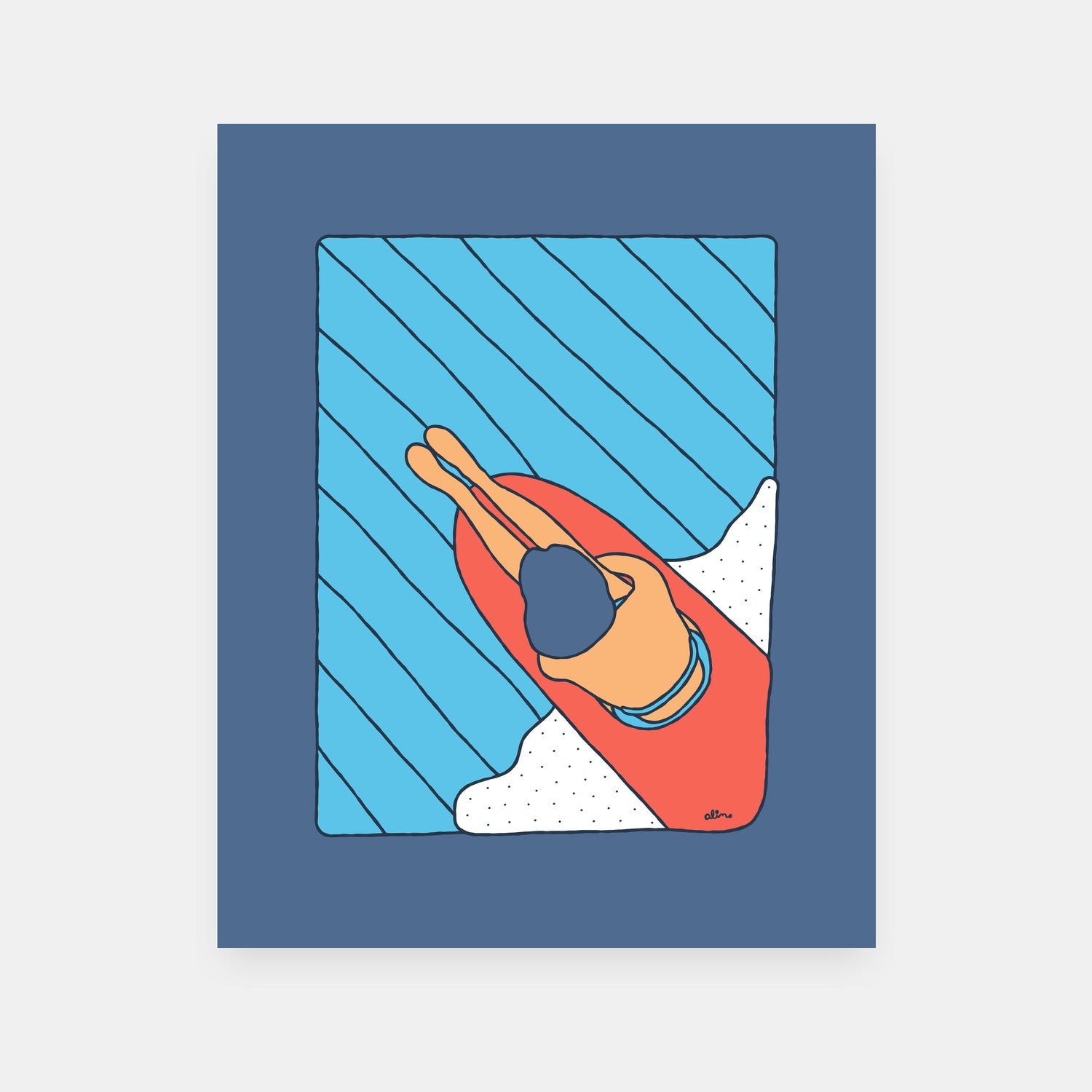 Cruise Control road trip art print by Alimo, colorful driving adventure scene