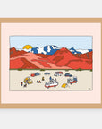 Desert Life Alimo art print in a natural wood frame