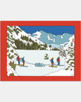 Expedition snowboard art print by Alimo, backcountry snowboarding illustration