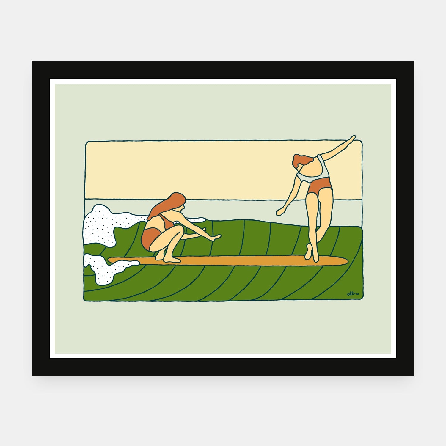Fall Lurks art print by Alimo in black frame, autumn approaching scene