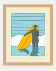 Fun days Alimo art print in a natural wood frame