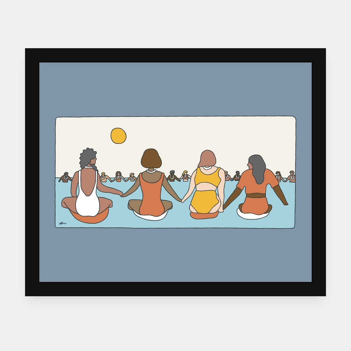 Lets Remember George Floyd Alimo art print in a black wood frame