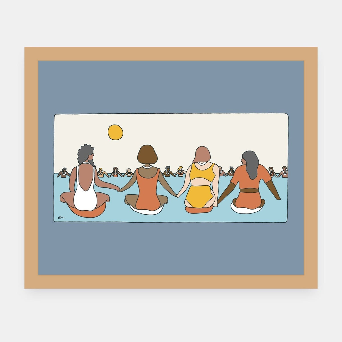 Lets Remember George Floyd Alimo art print in a natural wood frame