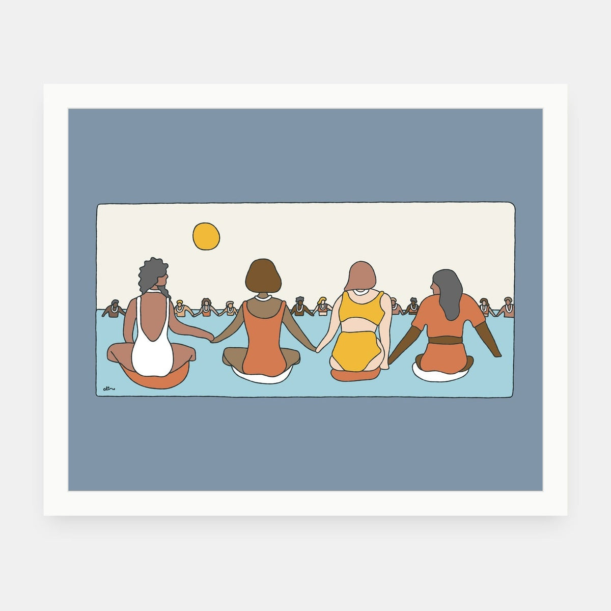 Lets Remember George Floyd Alimo art print in a white wood frame