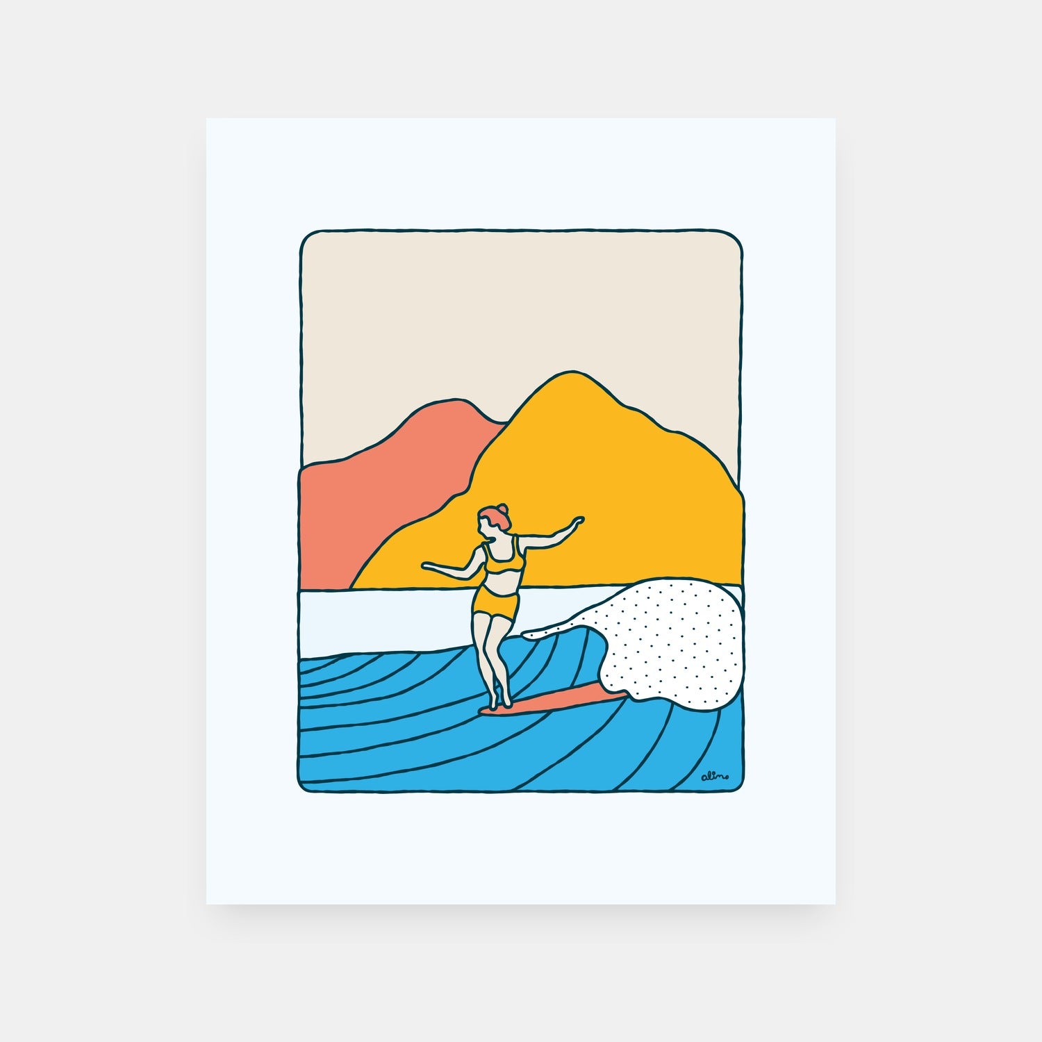 Hygge cozy art print by Alimo, warm Danish-inspired lifestyle scene