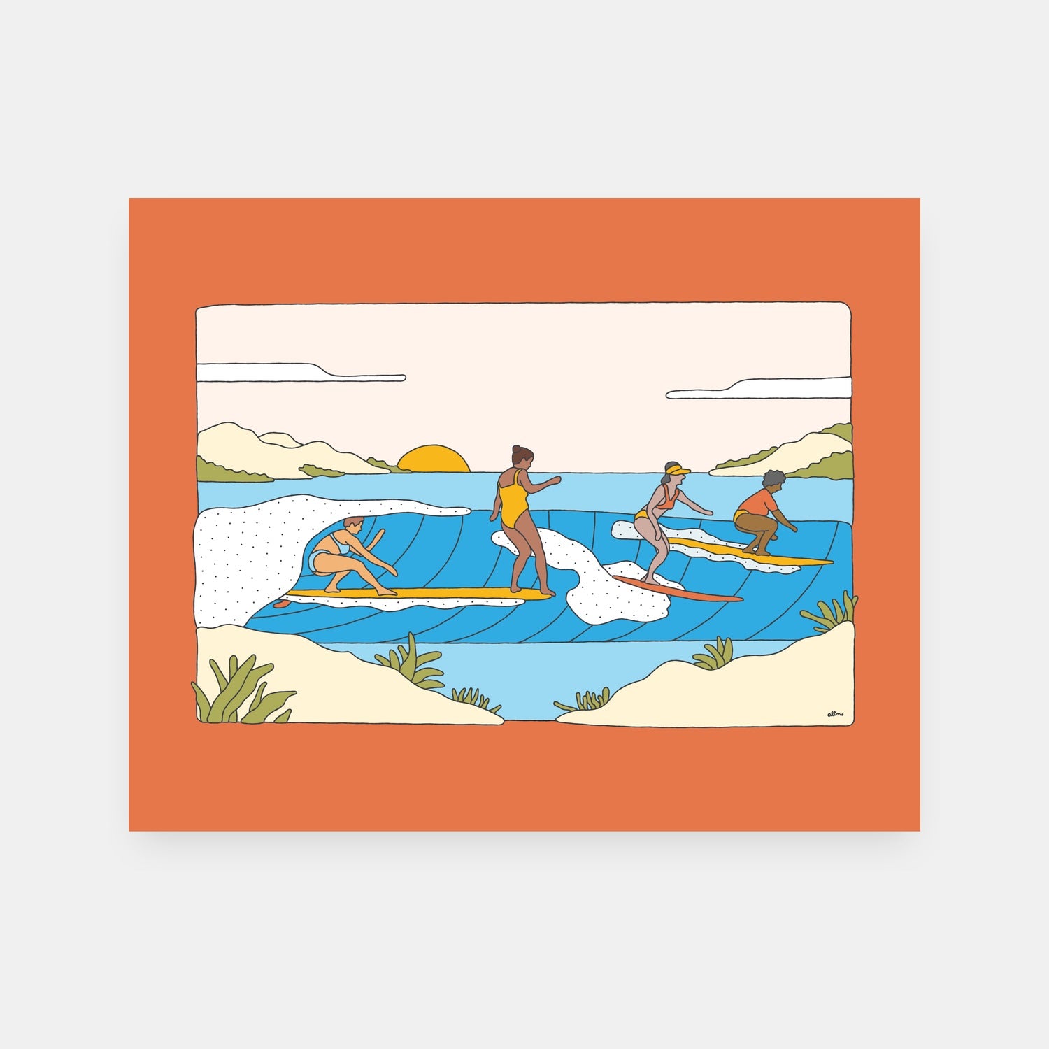 International Womens Day art print by Alimo, colorful womens empowerment scene
