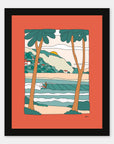 Jungle Tide art print by Alimo in black frame, jungle wave scene