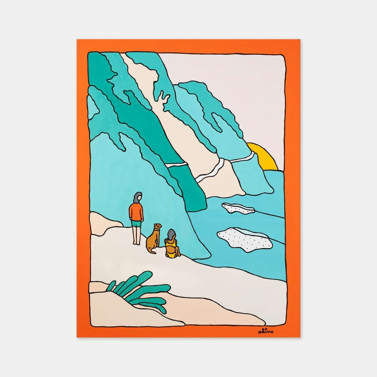 Kai Horizon surf art print by Alimo, an open ocean horizon and quiet moment out at sea. Premium ocean wall art for coastal home decor.