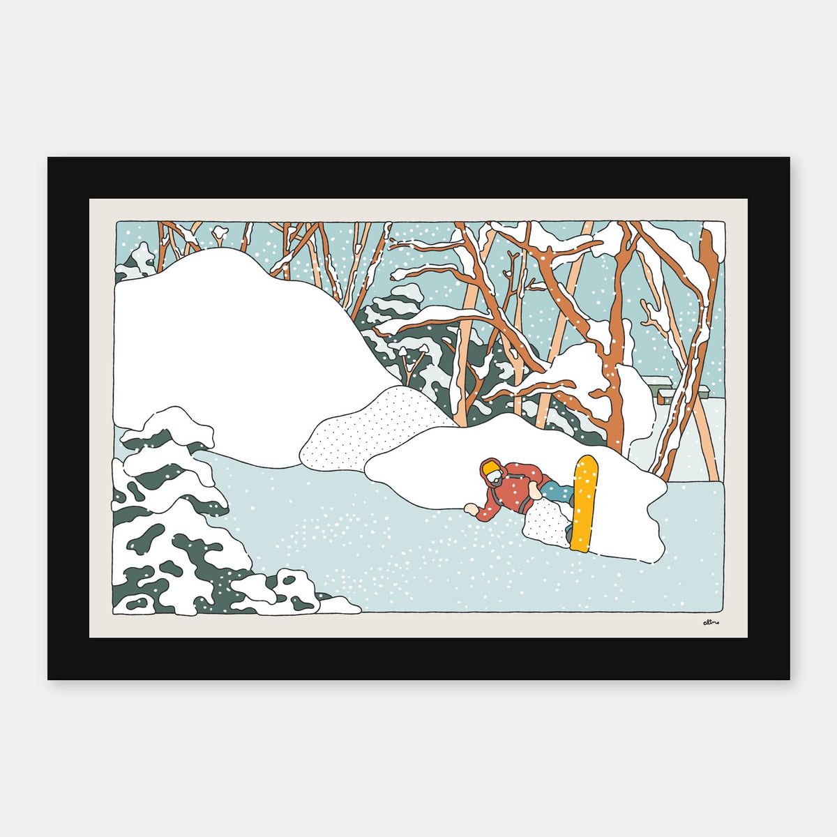 Konayuki Cloud Alimo art print in a black wood frame