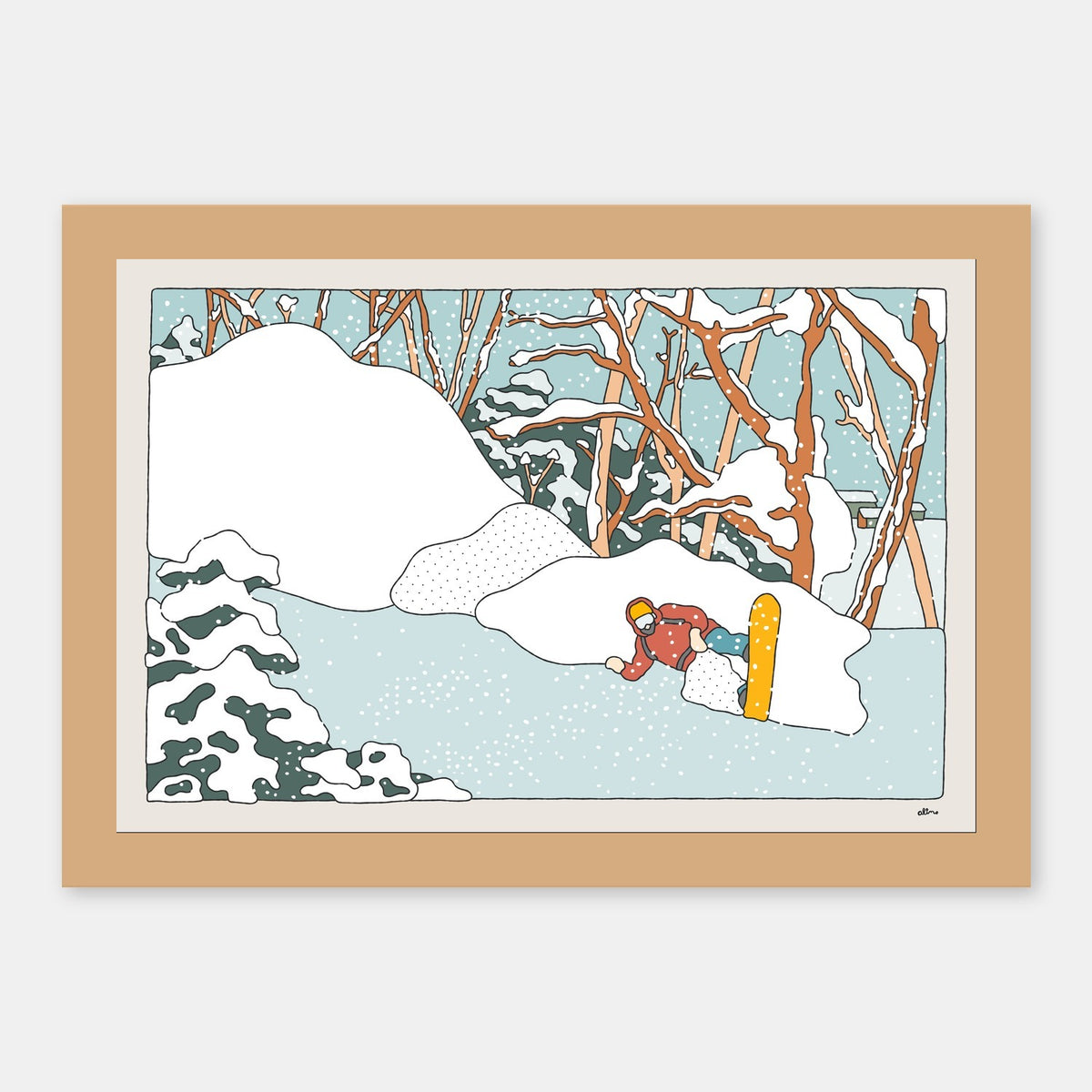 Konayuki Cloud Alimo art print in a natural wood frame