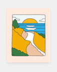 Mountains to Sea outdoor art print by Alimo, mountain and ocean landscape