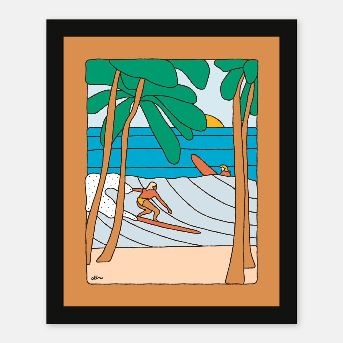 My Internal Florida Alimo art print in a black wood frame