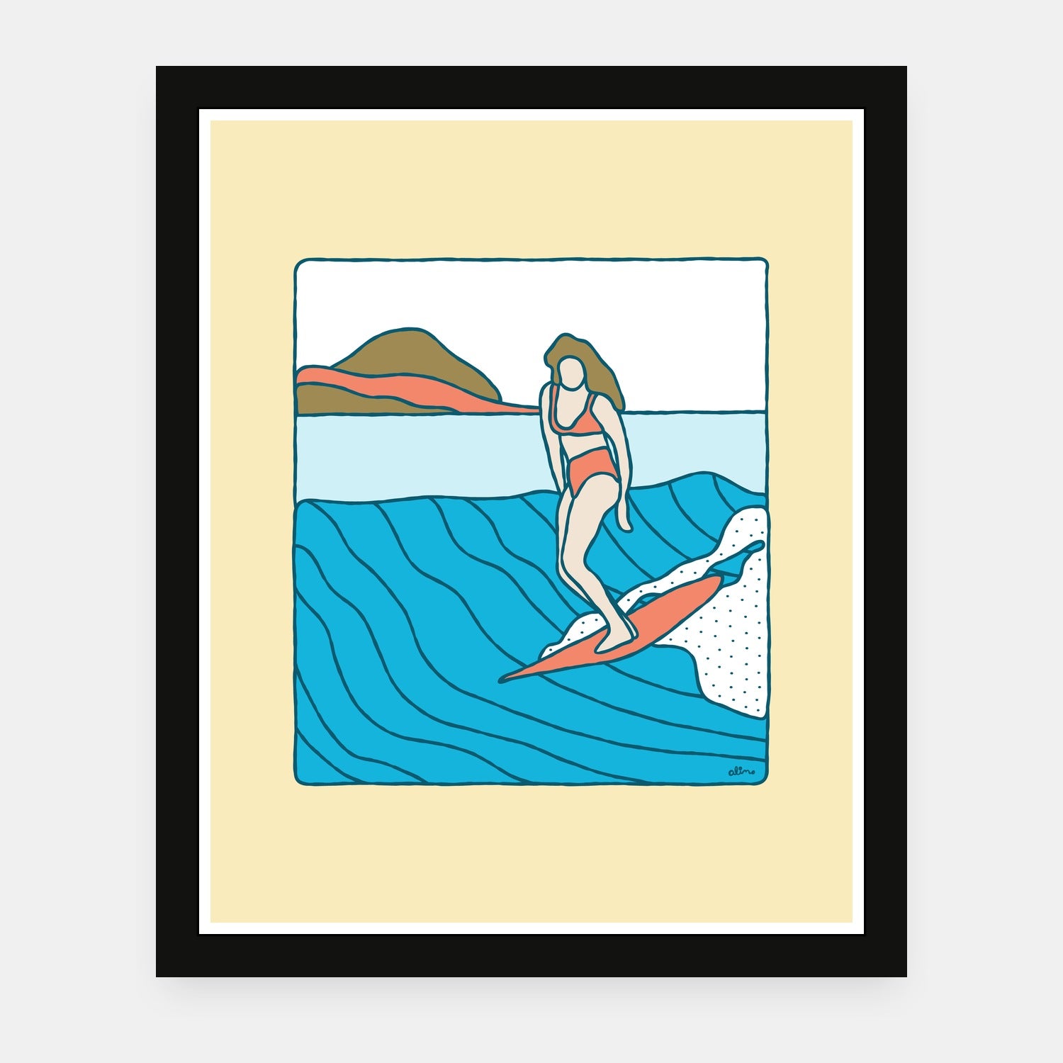 My Farmers Market art print by Alimo in black frame, local community scene