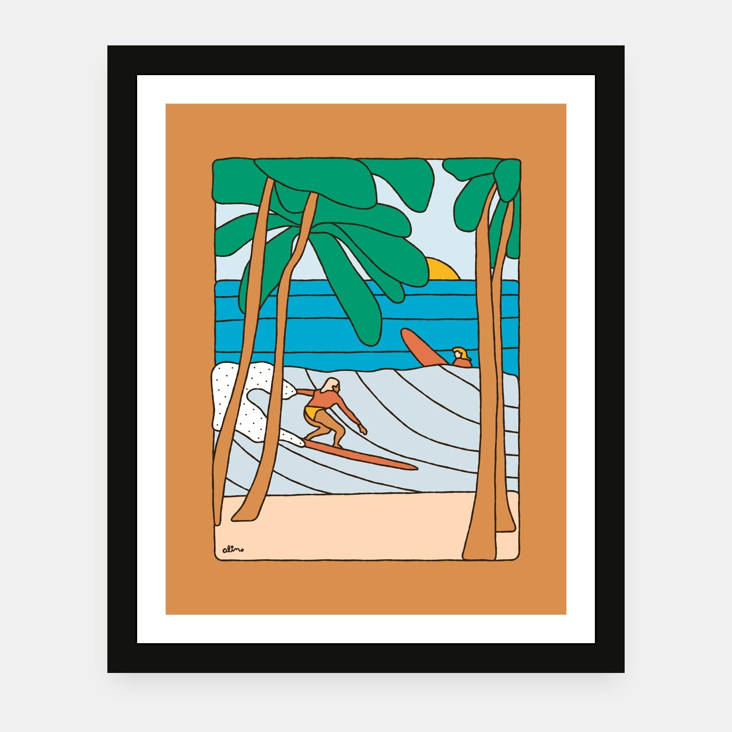 My Internal Florida art print by Alimo in black frame, warm weather scene
