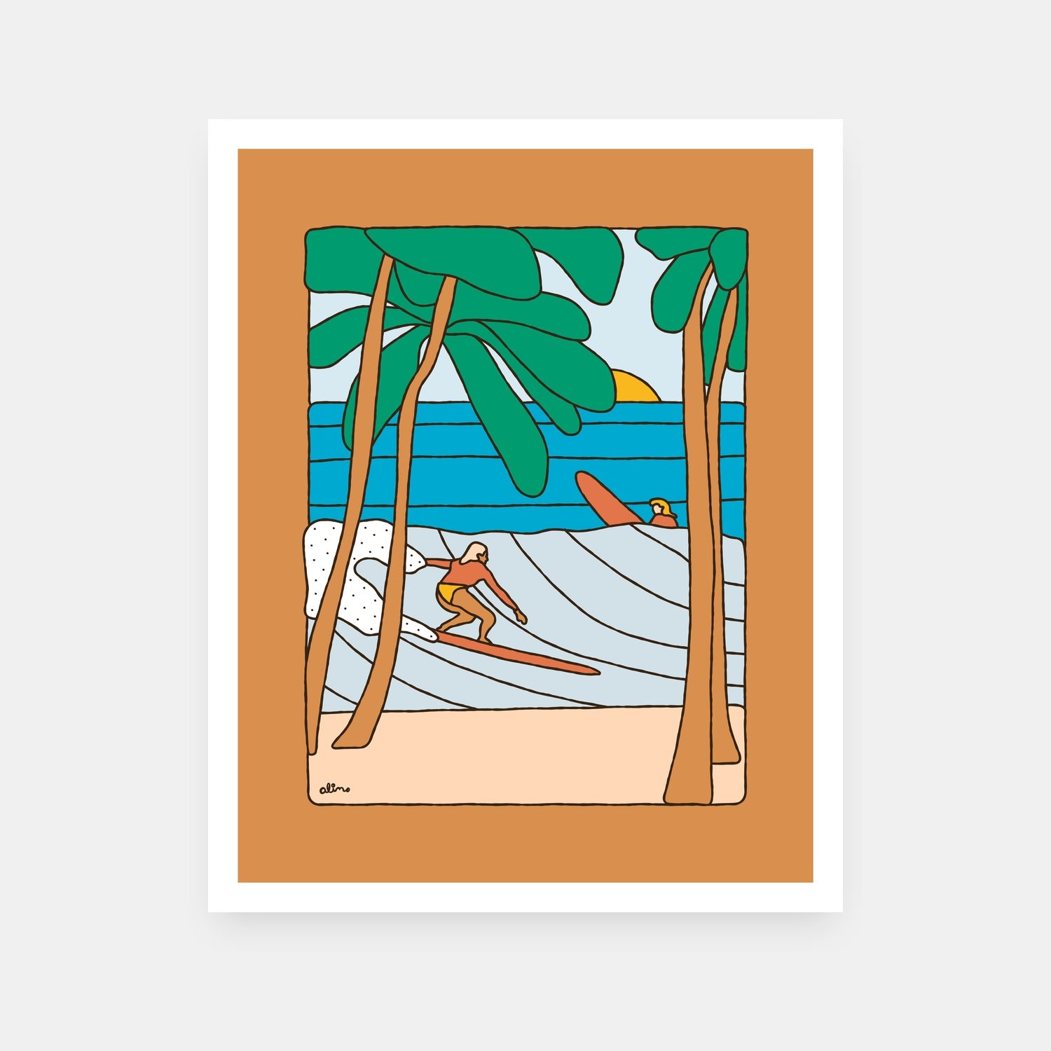My Internal Florida tropical art print by Alimo, warm colorful escape scene