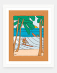 My Internal Florida art print by Alimo in white frame, tropical vibes illustration