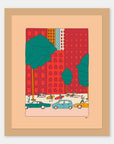 Safari Trekking Alimo art print in a natural wood frame