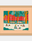 NYC vibes Alimo art print in a natural wood frame