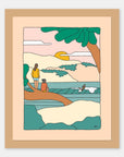 On The Horizon Alimo art print in a natural wood frame