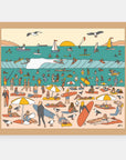 Opening Day Alimo art print in a natural wood frame