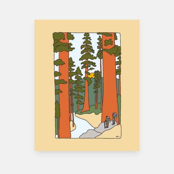 Redwood Road California coast art print by Alimo, redwood trees and ocean scene
