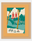 Rest Day Alimo art print in a natural wood frame