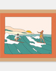 Sharing Is Caring Alimo art print in a natural wood frame