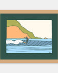 Shortsands Beach Alimo art print in a natural wood frame