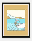 Slow is Fast art print by Alimo in black frame, easygoing ocean scene