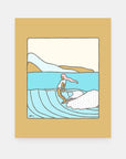 Slow is Fast surf art print by Alimo, colorful laid-back beach scene