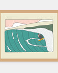 Summer Sessions Alimo art print in a natural wood frame