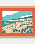 Sunset Sessions Alimo art print in a natural wood frame