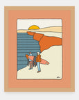 Sunset Sessions Alimo art print in a natural wood frame