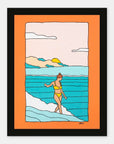 Hawaii Surf Art Print - Sunset Walks - Art by Alimo