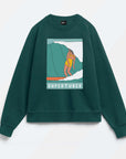 Supertubes organic French terry crewneck sweatshirt with Alimo surf artwork