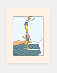 Totem Style surf art print by Alimo, colorful bold pattern scene