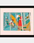 Tunnel Vision art print by Alimo in black frame, subway surf scene