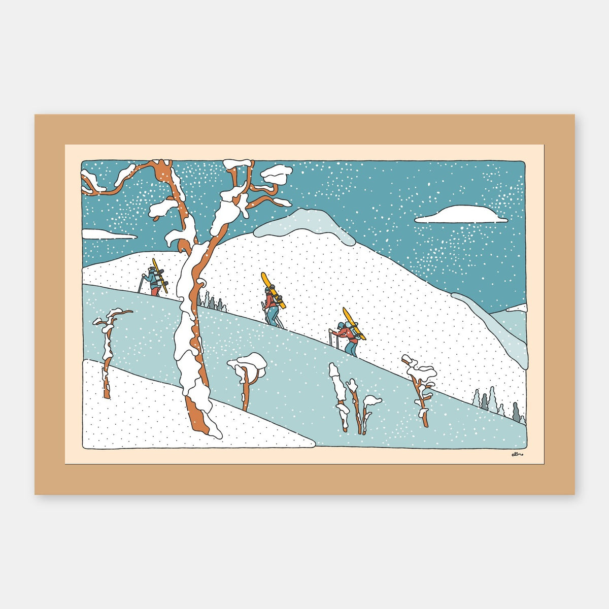 Wabi Sabi Life Alimo art print in a natural wood frame
