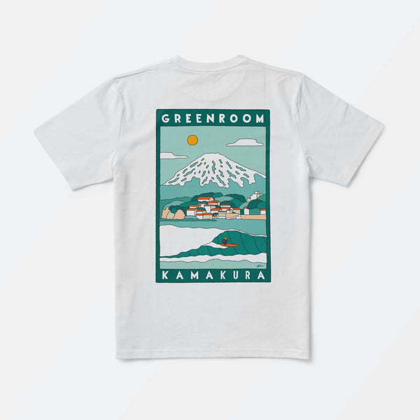 Kamakura t-shirt by Alimo, back of the white tee, flat lay