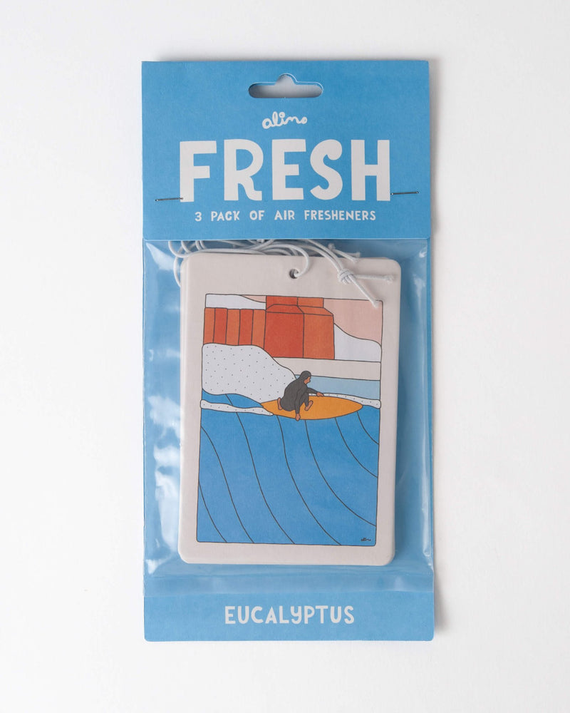 San Francisco air fresheners eucalyptus by Alimo, Golden Gate surf designs