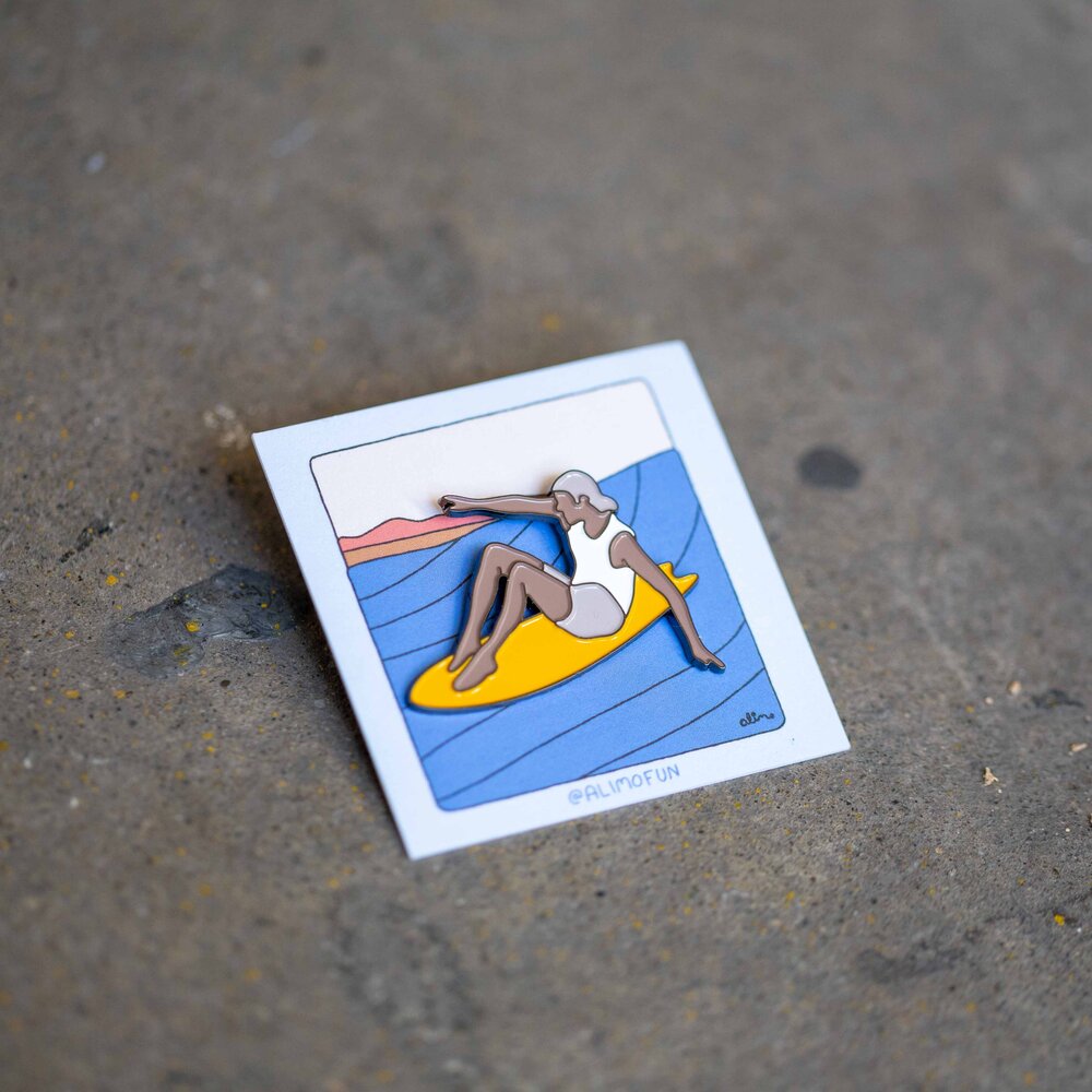 Slip n' Slide enamel pin